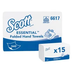 SCOTT ESSENTIAL handdoeken 1-laags, wit, klein, interfold | 21 x 20 cm